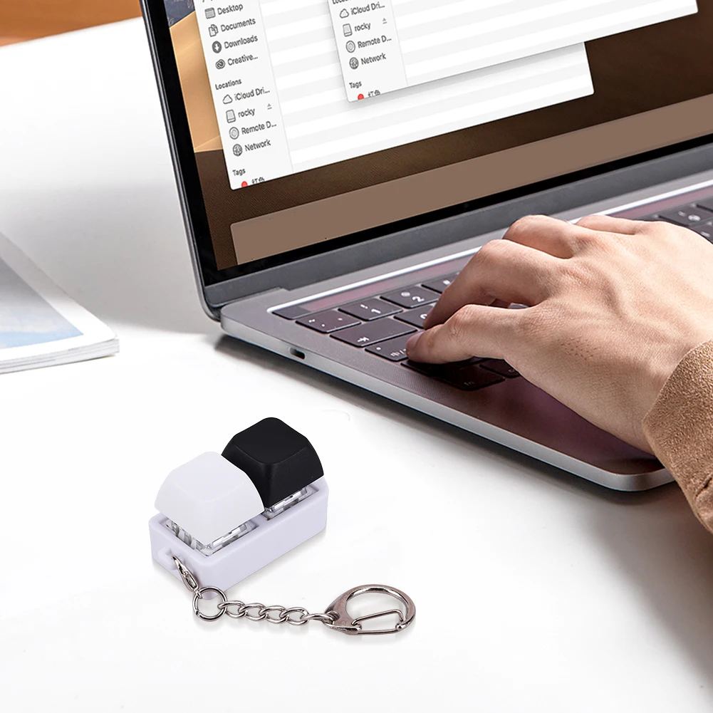 Stress Relief Fidget Clicker Keyboard Keychain