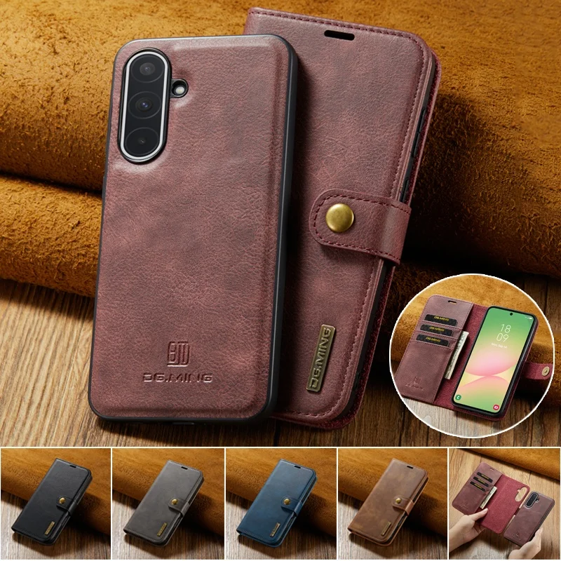 Magnetic Leather Wallet Phone Case with Card Holder