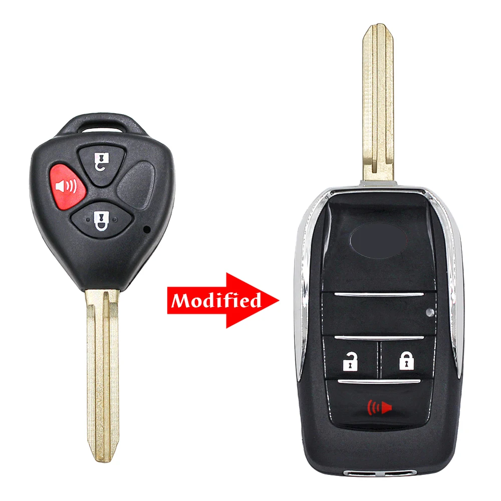 2/2+1/3/4 Buttons Modified Flip Folding Remote Blank Key Shell Toyota Corolla RAV4 Toy43