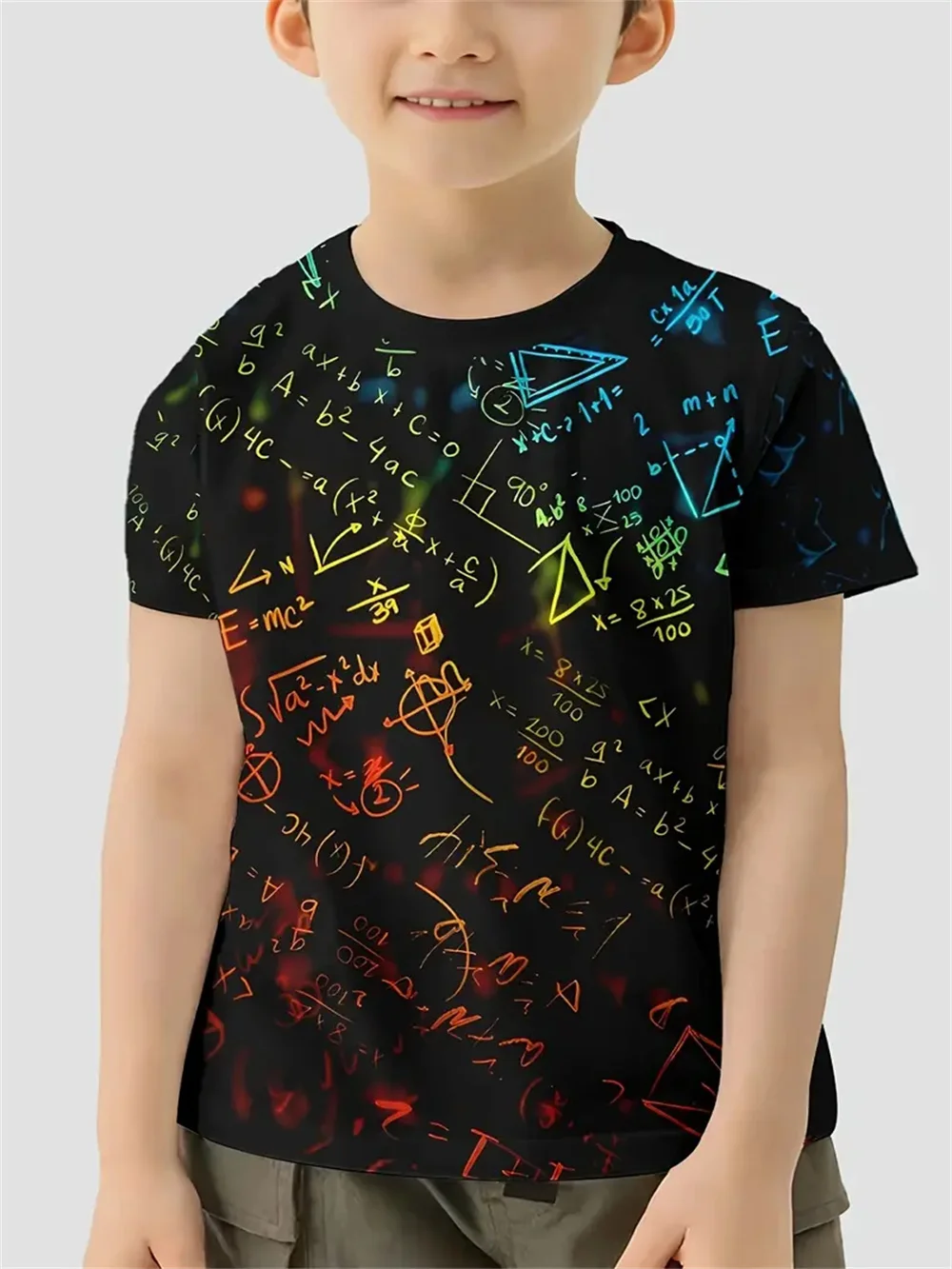 Simple Geometry 3d Print Retro Top Tee Shirt Kids Boys Clothes Short Sleeve Casual Children's Clothing Fashion T Shirt For Boys 4