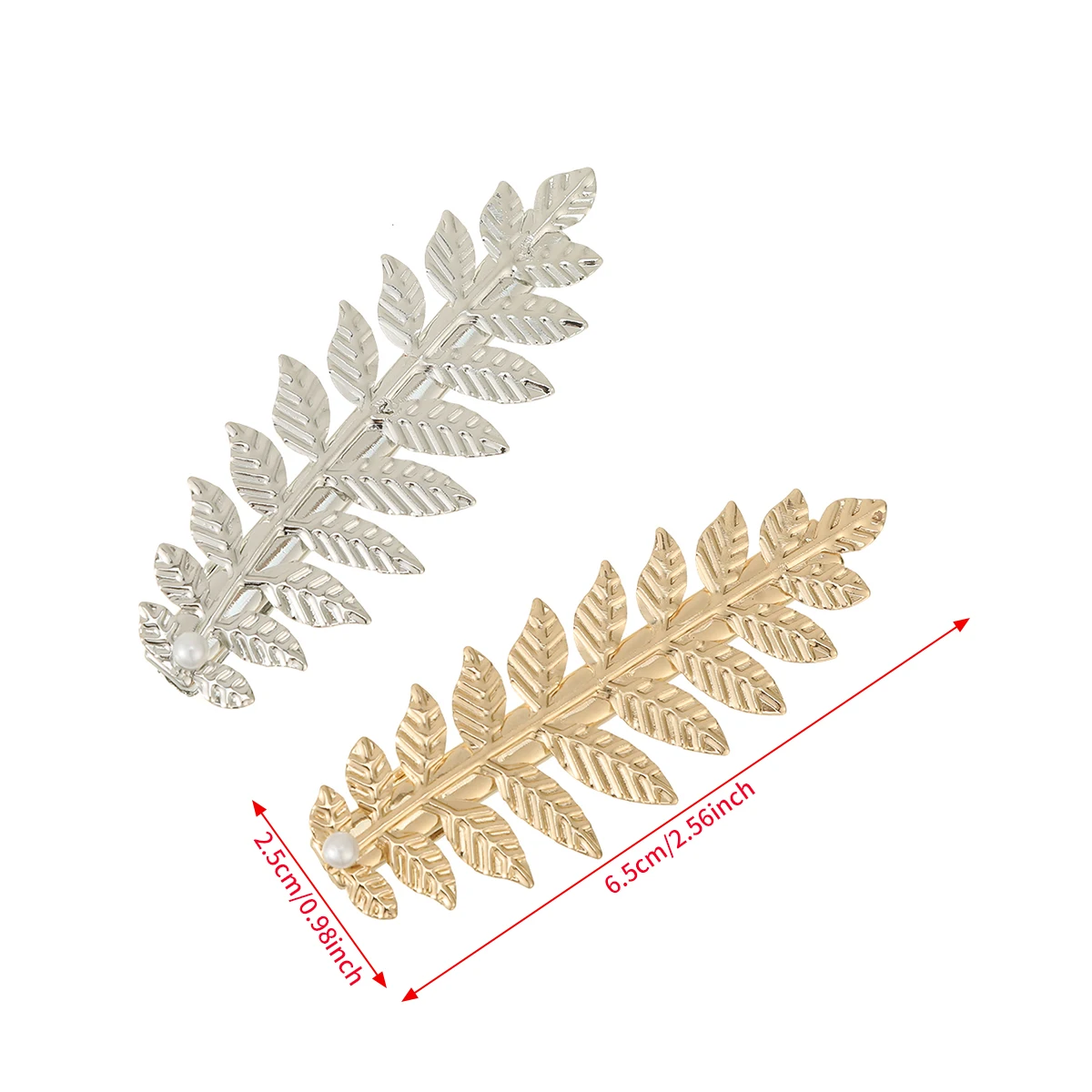 AWAYTRVintage Metall Blätter Haarspangen Simulieren Blatt Pflanze Haarspangen Hochzeit Gold Entenschnabel Clip Klemmen Platin Haarnadel Haarkamm – Detail 3