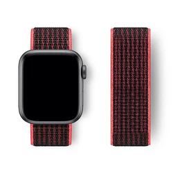 Premium Nylon Smartwatch Band - Versatile and Durable Bracelet Strap for 38mm 40mm 41mm (10 red black)