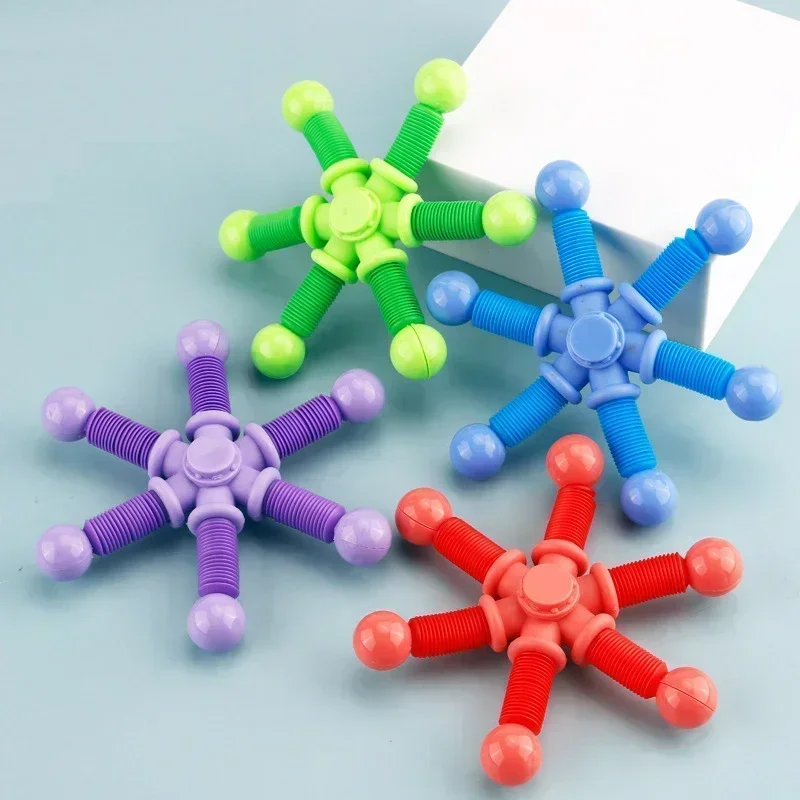 1pcs Fidget Spinner Toys Kids Pop Tube Sensory Toys Suction Cup Games Plastic Transformable Stress Relief Children Adult Gifts 4