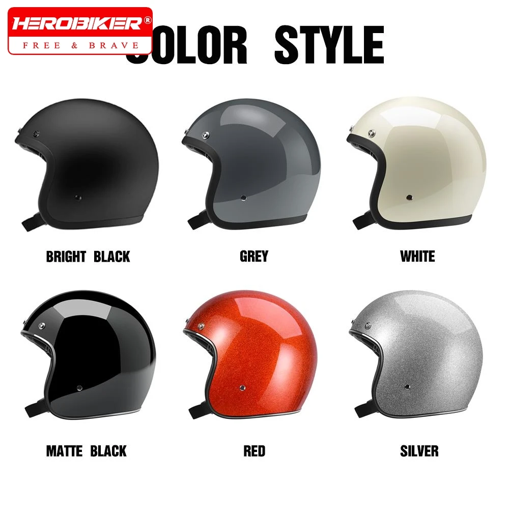 Amz-オートバイ用のレトロなオートバイ用ヘルメット,ガラス繊維認証