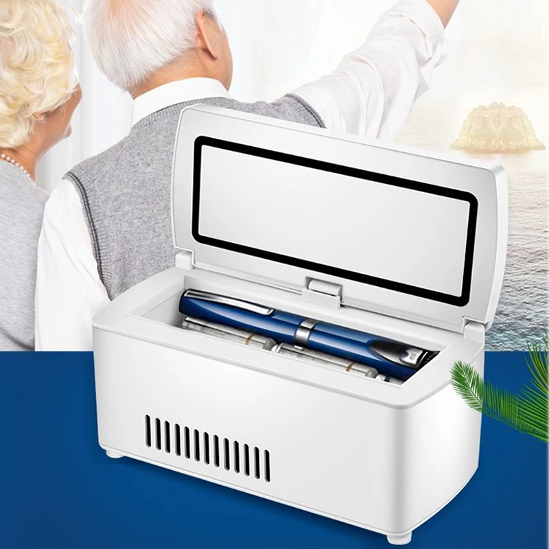 Insulin Cooler Refrigerated Box 2021 New Upgrade 10400mAh Built-Battery Mini Portable Insulin Reefer Cold Storage Box for Keepin 6