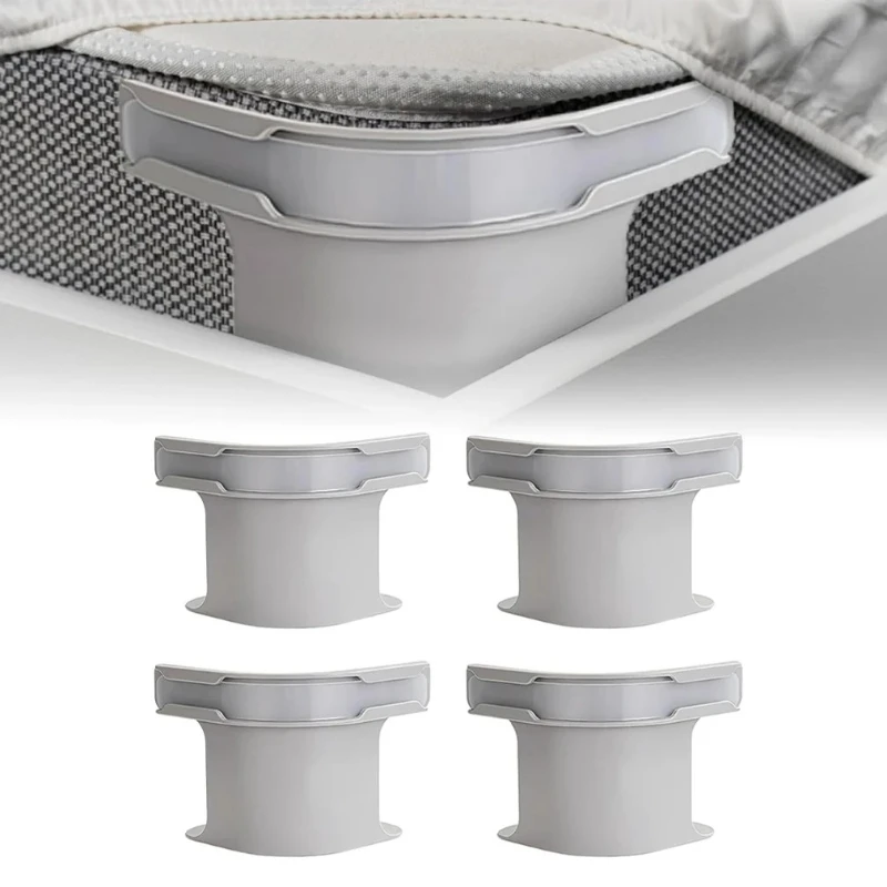 Universal Bedsheet Corner Tightener Clips Invisible Bedspread Secure Holder with Heavy-Duty Mattress Straps Sheets Slot Locks