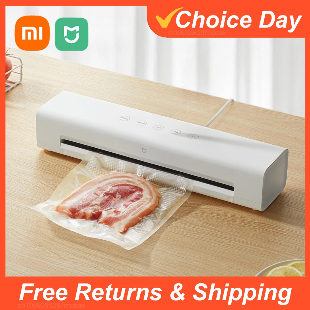 Iconic Brand Mijia Vacuum Sealers Machine 220V with Free 10pcs Vacuum Bags for Kitchen Household Food Vacuum Sealer Packaging Machine