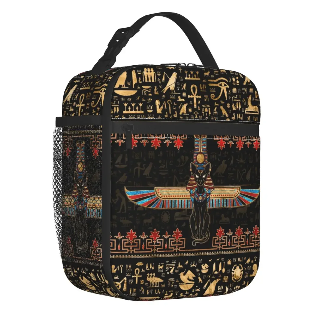 

Ancient Egypt Egyptian Bastet Cat Portable Lunch Box Multifunction Cooler Thermal Food Insulated Lunch Bag Children Student