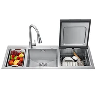 Integrated Automatic Kitchen Dishwasher/ultrasonic Water Spray Sink Dishwasher 2