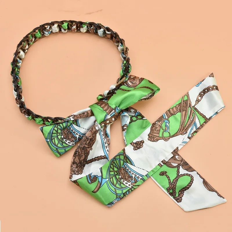 Ethnischer Seidengeknoteter Gürtel für Damen, dekoratives Kleid, vielseitiger Kokosnussschalengürtel, Streamer, Blumenmuster, Dekoration, lang – Detail 8