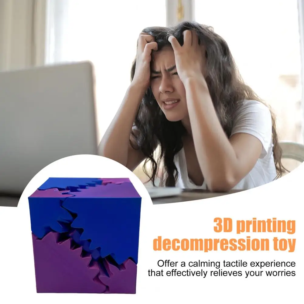 Lightweight Spin Cube Portable 3d Printed Gear Cube Toy for Stress Relief Anxiety Travel-friendly Fidget Toy for Kids Teens