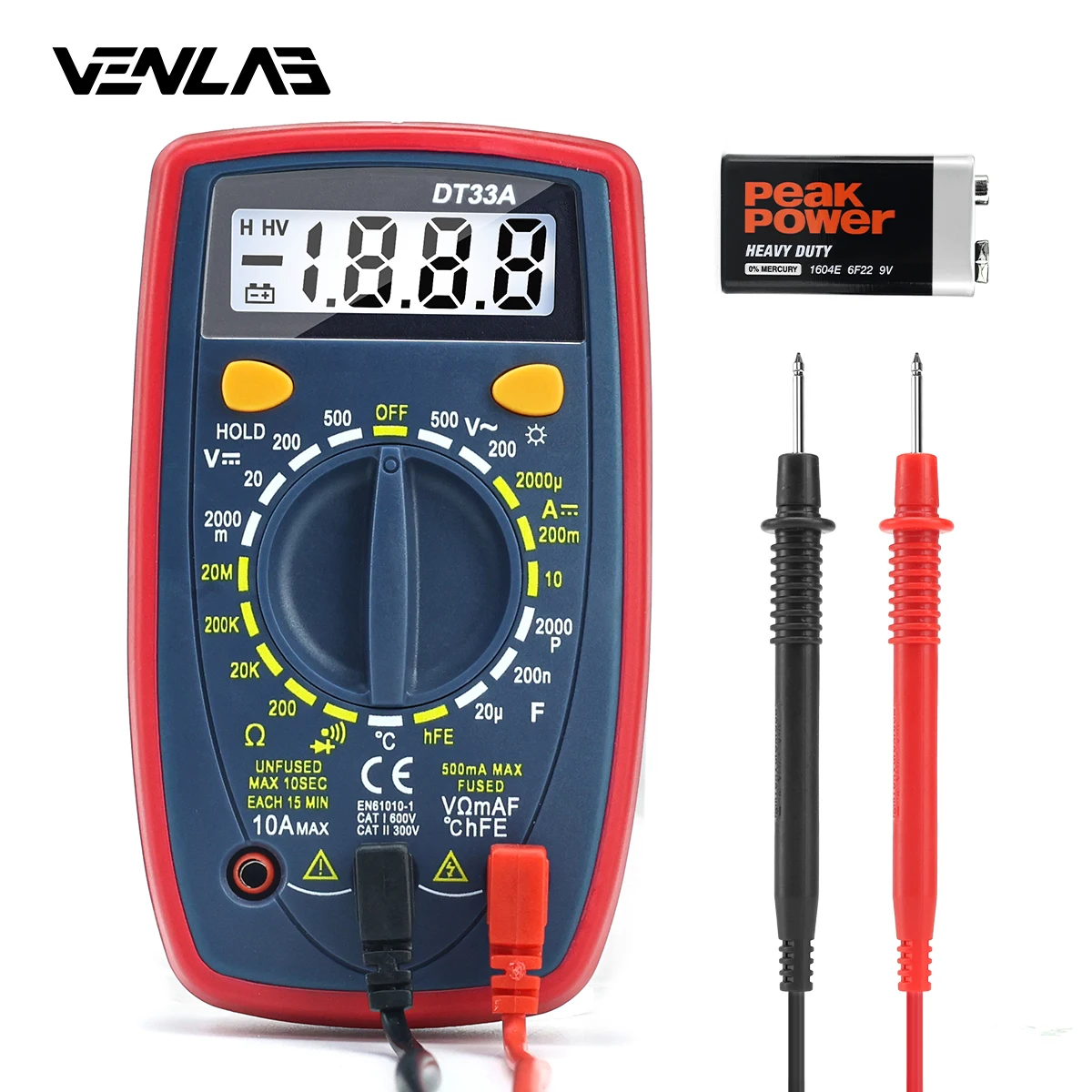  Voltímetro digital Amperímetro Ohmímetro Multímetro Volt AC DC  Tester Meter ABS+PVC : Herramientas y Mejoras del Hogar