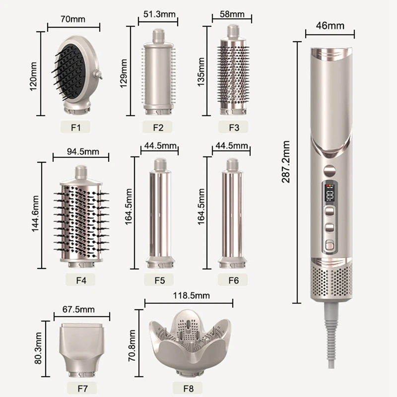 Folding Hair Dryer Negative Ion Home Hot Air Comb Set Wind Salon Hair Styler Tool Professional Hair Dryer EU Plug 6
