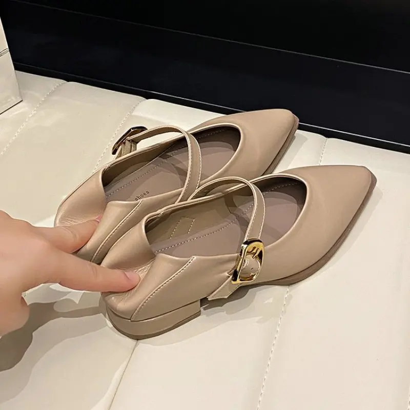 NEW Ladies Shoes 2024 High Quality Closed Toe Women's High Heels New Style Elegant High Heels Solid Shoes Female Pointed Toe