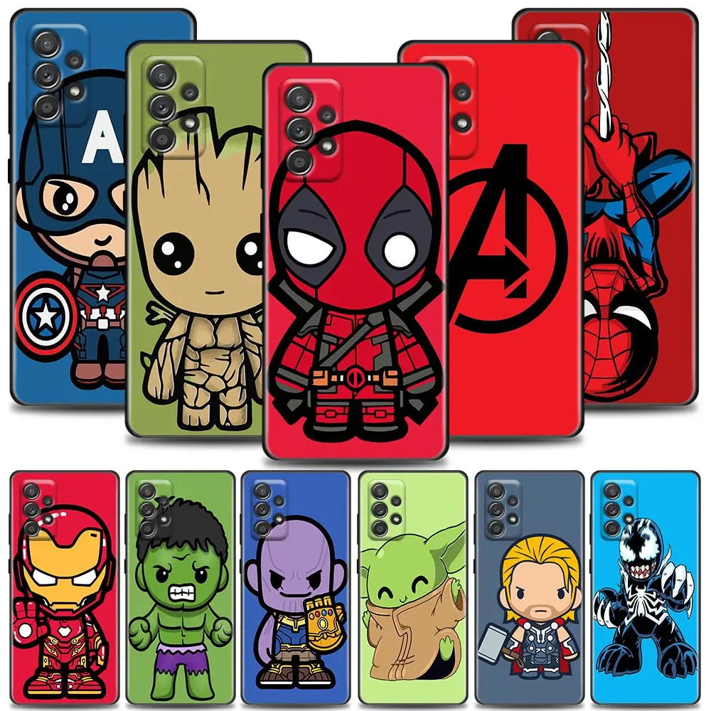 The Avengers Marvel Custodie Per Samsung Galaxy A52 5G Funda Samsung A52S A53 A72 A73 A33 A23 A32 A51 A71 Soft Cover Deadpool Groot