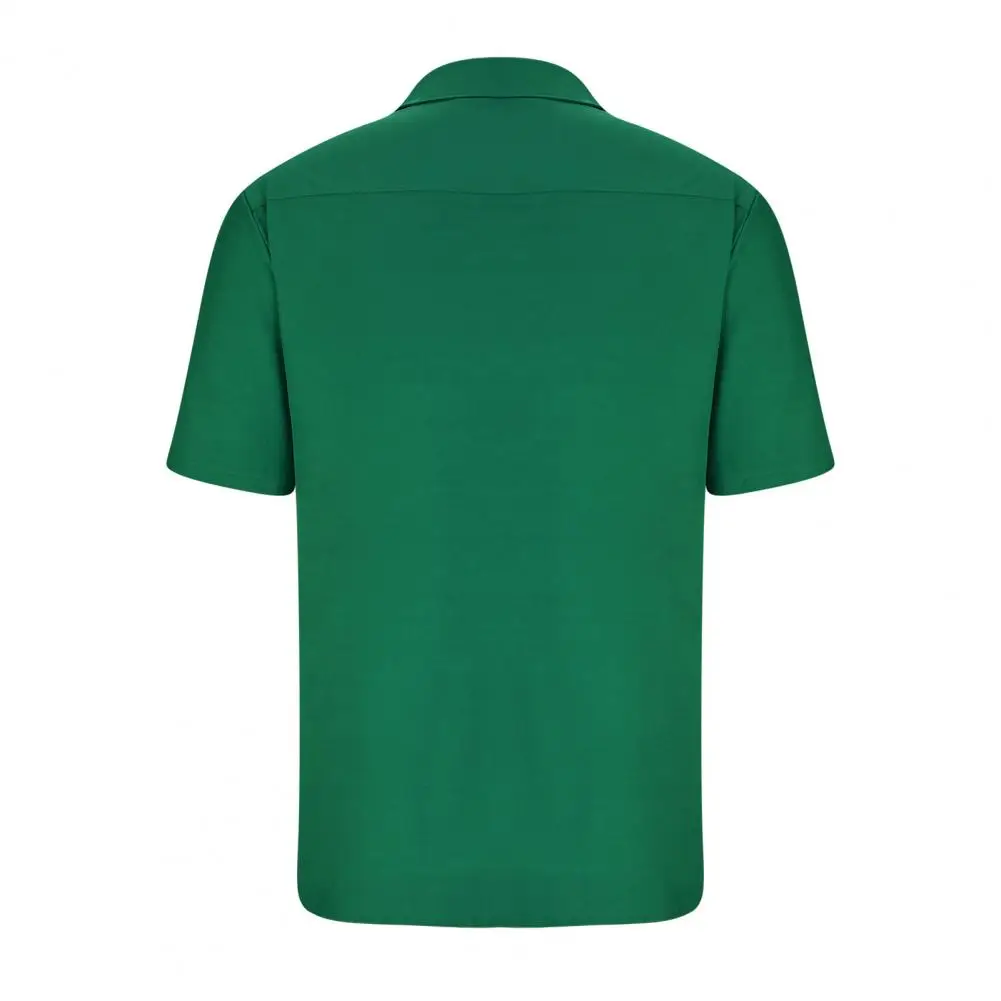 

Stylish Casual Shirt Anti-wrinkle Single-breasted Button Men Shirt Pure Color Men Summer Shirt