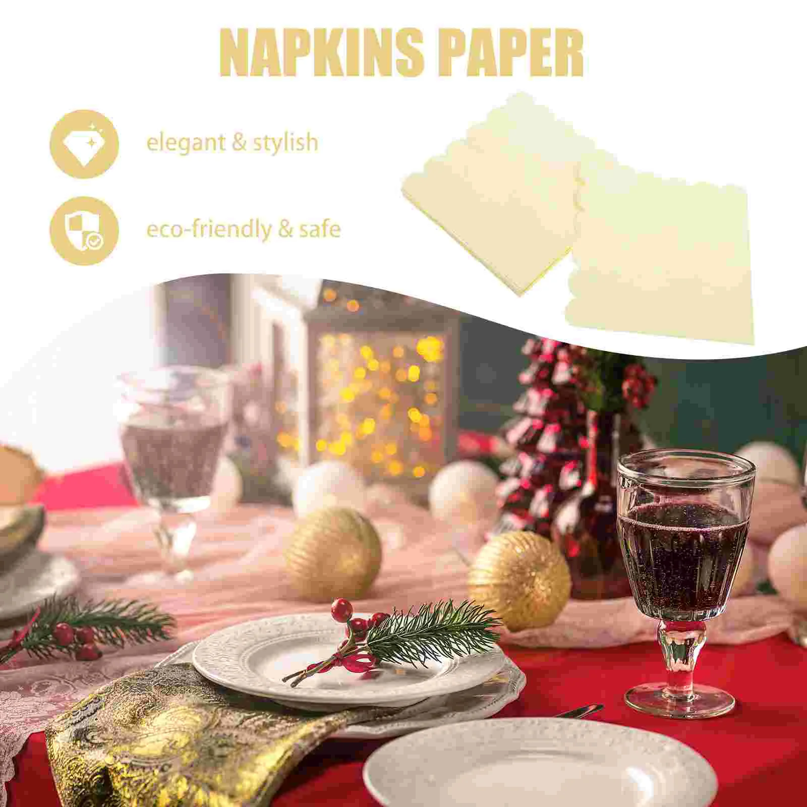 20 Sheets 33cm Wavy Edge Mint Green Dinner Napkins Elegant Party Wedding Banquet Disposable Tissue Paper Event Decorations