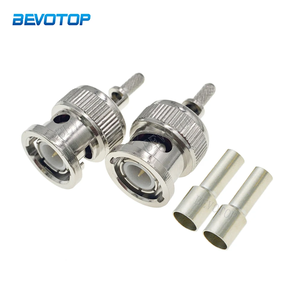 

10Pcs/Lot BNC Male Q9 Plug Straight/Right Angle 50 Ohm RF Coax Connector Crimp for RG316 RG174 LMR100 Cable