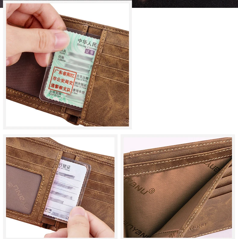 Banyanu 2026 Neue Herren-Geldbörse aus Echtem Leder mit RFID-Schutz, Retro-Design aus Hochwertigem Rindsleder, Kurze Brieftasche für den Außenhandel – Detail 6