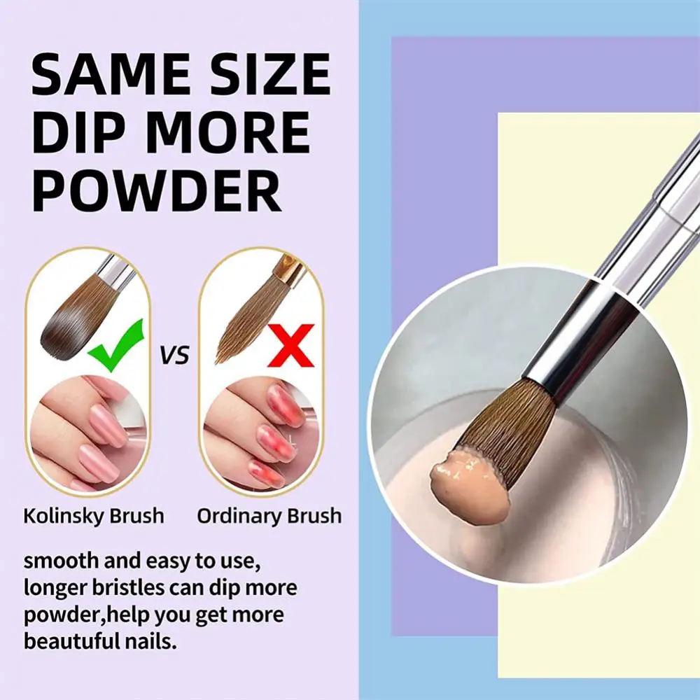Acrylic Kolinsky Nail Brush 3D Pure Handmade Round Shape Nail Brushes Professional Nail Art Brush Manicure Nail Tools Makeup 5