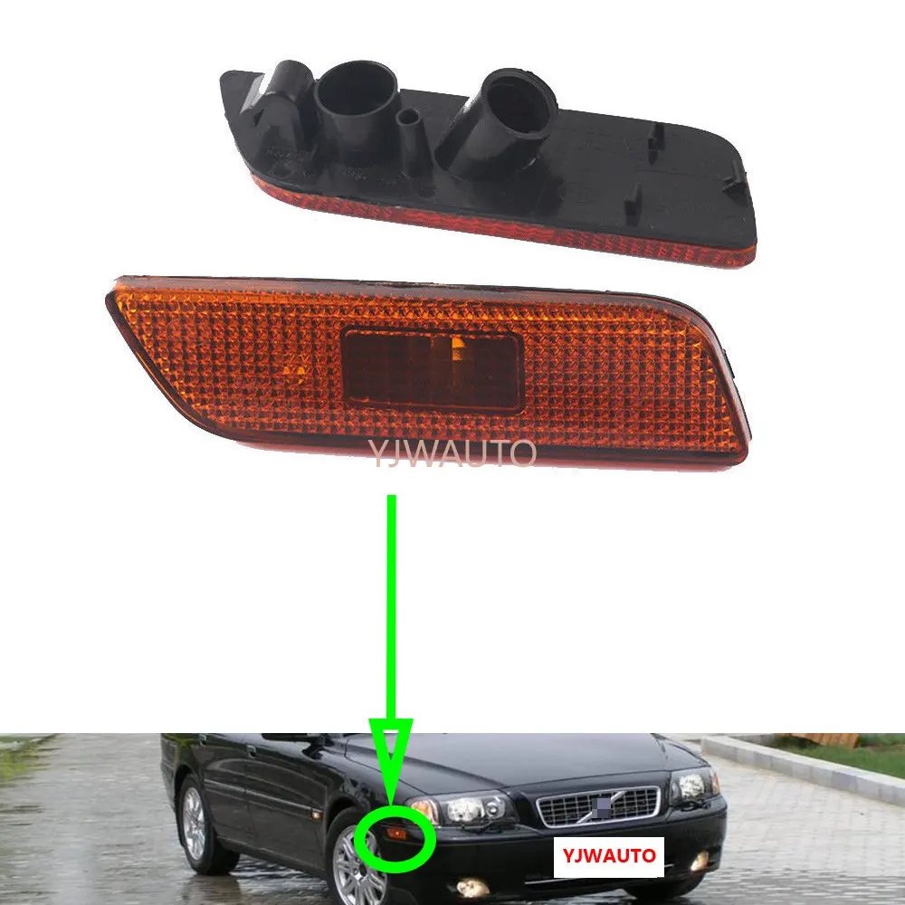 For Volvo S80 2002 2006 Car Side Marker Lamp Light NO BULB Auto Front Bumper Marker Reflector