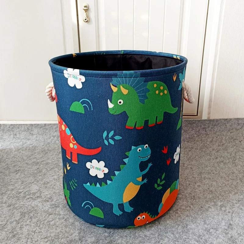 Cartoon Dinosaur Laundry Basket Folding Fabric Laundry Hamper for Kids Boys Clothes Toys Storage Basket for Home Bedroom Nursery 4
