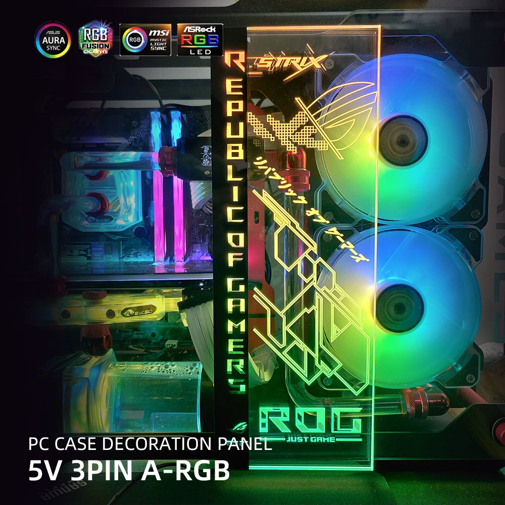 인피니티 RGB 패널 무한 3D PC 케이스 조명 플레이트 맞춤형 섀시 장식 GPU 백플레이트 DIY 게이머 Transperant AURA MOD