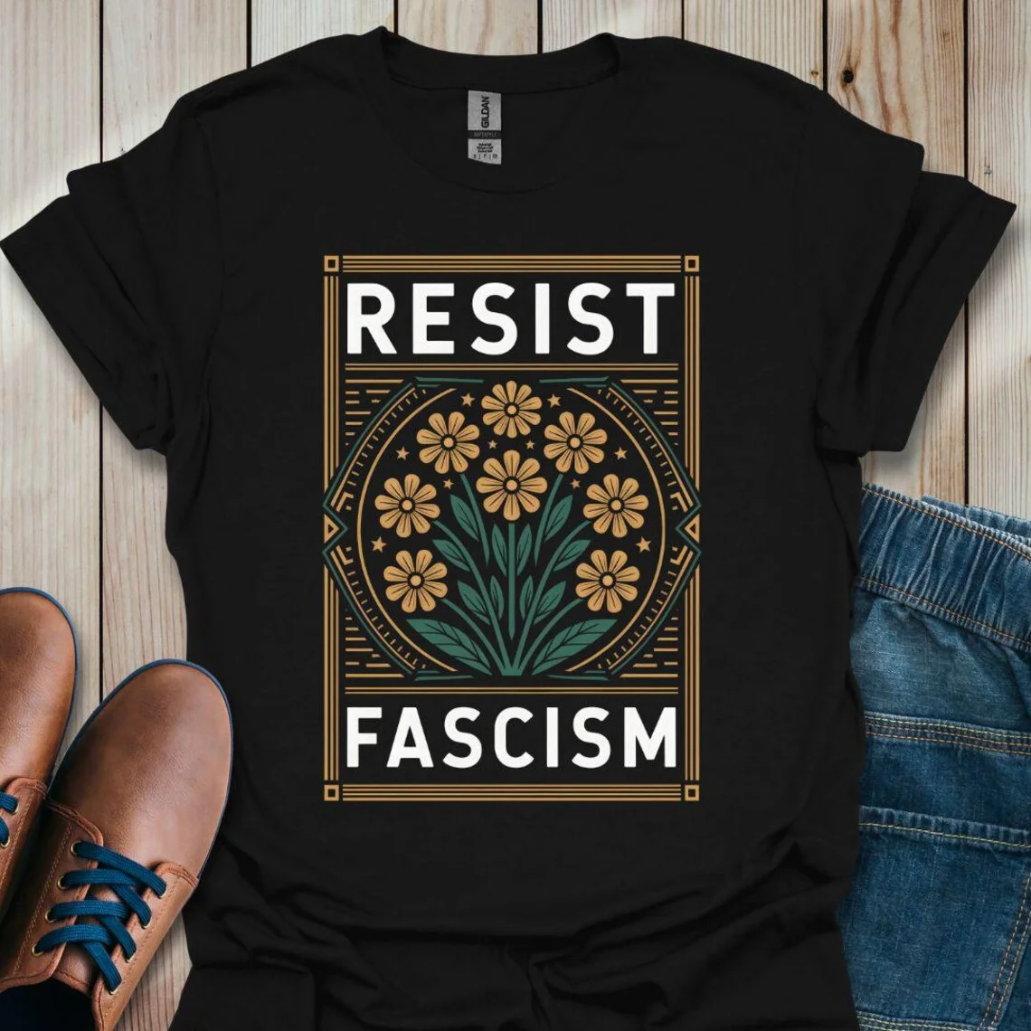 Resist Fascism Grafik-T-Shirt: Aktivist Anti-Fascist Unisex-Shirt Lässige Mode Kurzarm-T-Shirt Lässige weibliche O-Ausschnitt-Tops