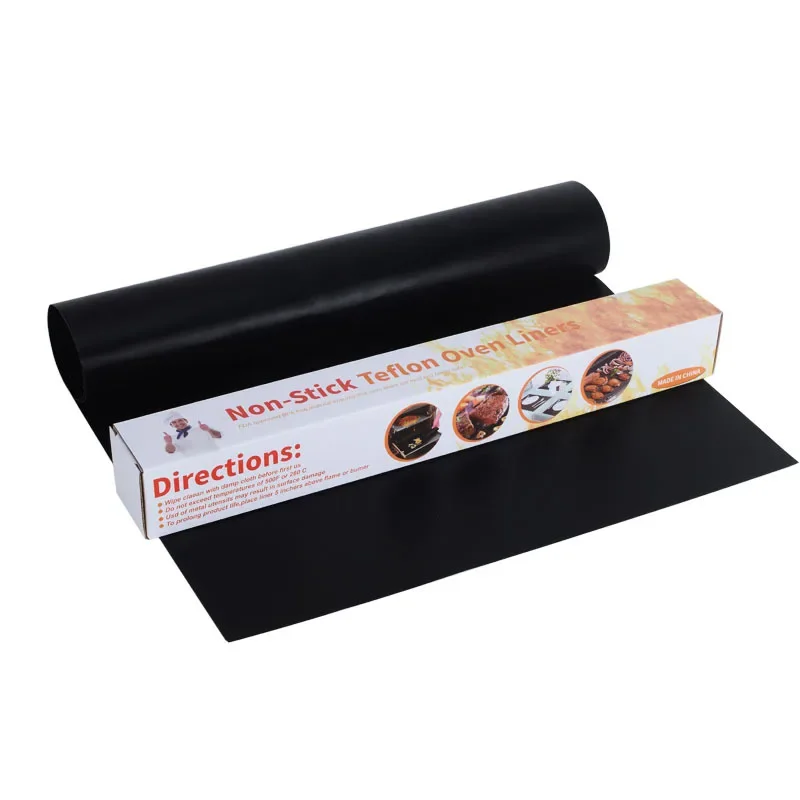 40*50cm Reusable Non-Stick Barbecue Grill BBQ Mat Black Heat Resistant BBQ Grill Mat PTFE Barbecue Baking Liners Oven Tool