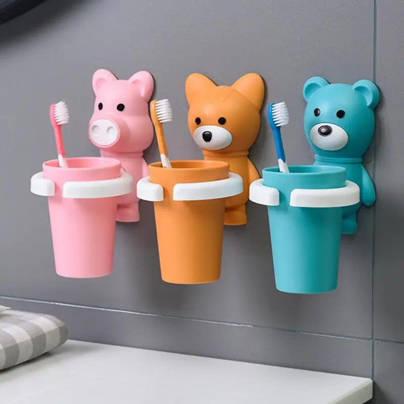Wall-Mount Cartoon Mouthwash Cup Cute Water Cup Children Toothbrush Toothbrush Holder Anti-acceptance Wash Set toothbrush holder