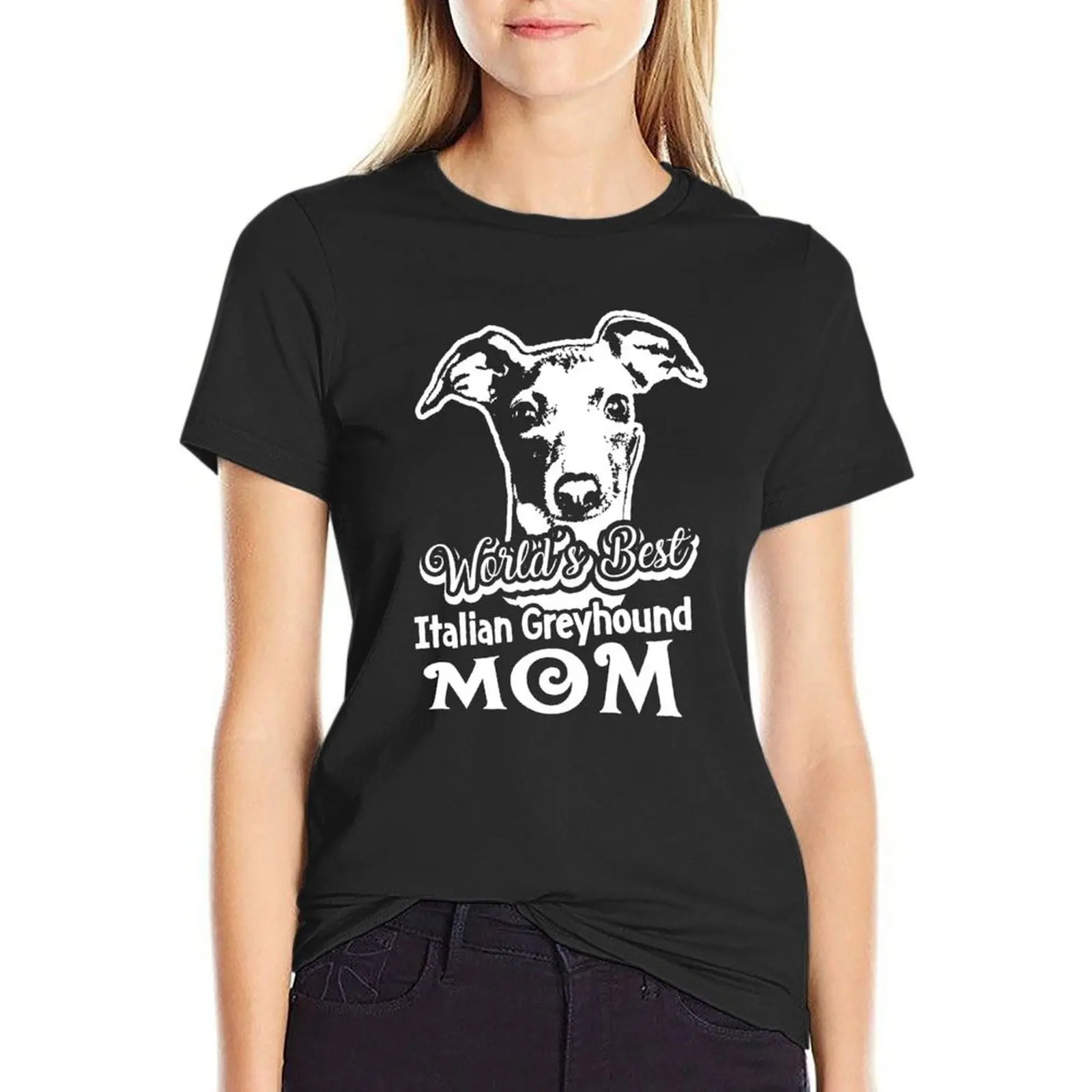 

World's Best Italian Greyhound Mom T-shirt cute clothes Aesthetic clothing t shirt for Women