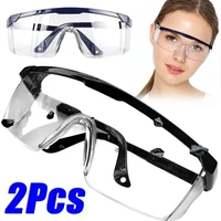 Lunettes de sécurité anti-éclaboussures, 2 pièces, lunettes de protection pour le laboratoire, lunettes de protection industrielles anti-vent et anti-poussière, lunettes de cyclisme 1