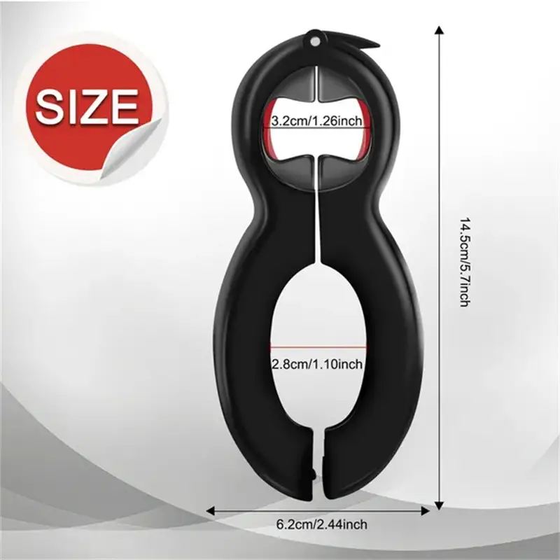 6 In 1 Bottle Opener Multifunctional Screw Cap Jar Can Openers Lid Grip Opener Home Camping Safety Can Opener Kitchen Gadgets - Image 6