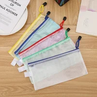 5PCS  A4 A5 A6 Zip File Folders Stationery Storage Folder File Mesh Zipper Pouch Document Bag School Office Supplie 6