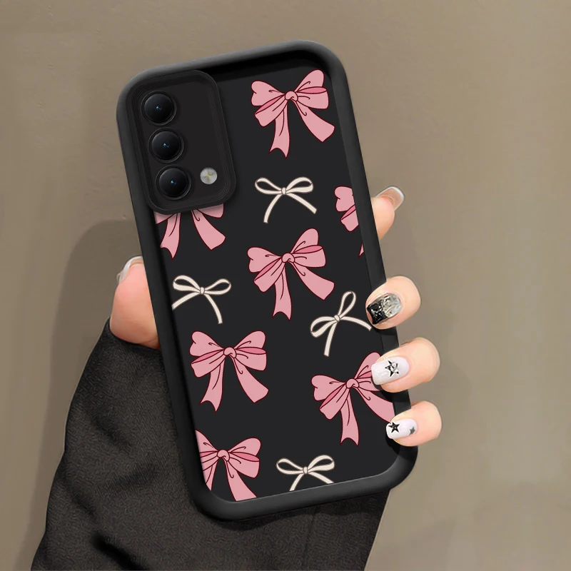 Chic Pink Bow Knot Shockproof Silicone Phone Case