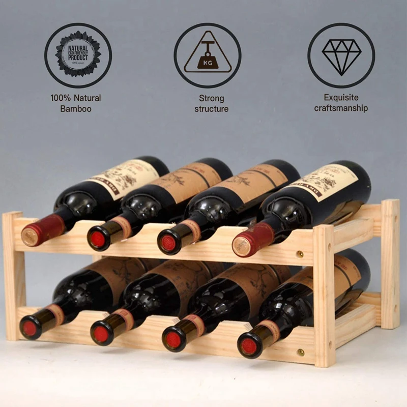 HGSW-Bamboo Wine Rack,Wine Racks Free Standing Floor,Wine Racks ,Wine Countertop For Home Kitchen,Bar