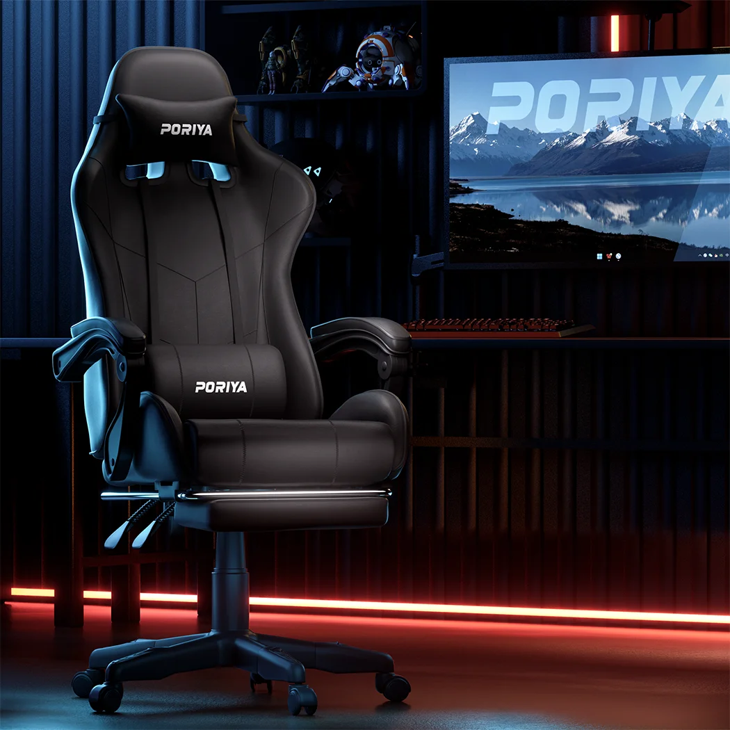 Gaming Chair Office Computer Seating Racing PU Executive Racer Recliner Chair