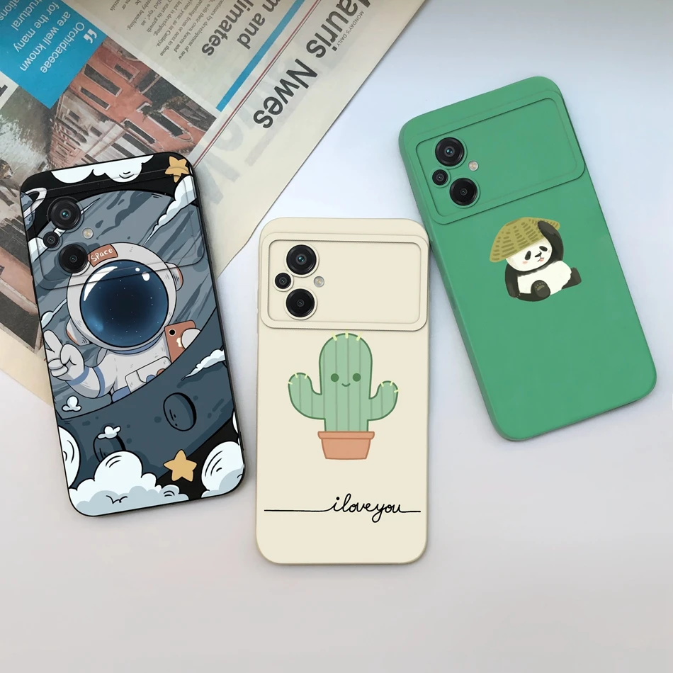 Astronaut Flower Soft Liquid Silicone Full Protection Anti-Drop Back Cover