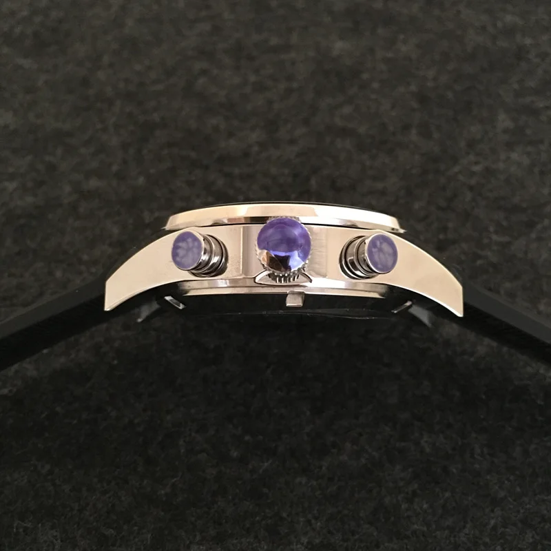 Original Clock Men Chronograph Quartz Luminous Watch Stainless Steel Sports Men Watch Black Rubber Strap Wristwatch