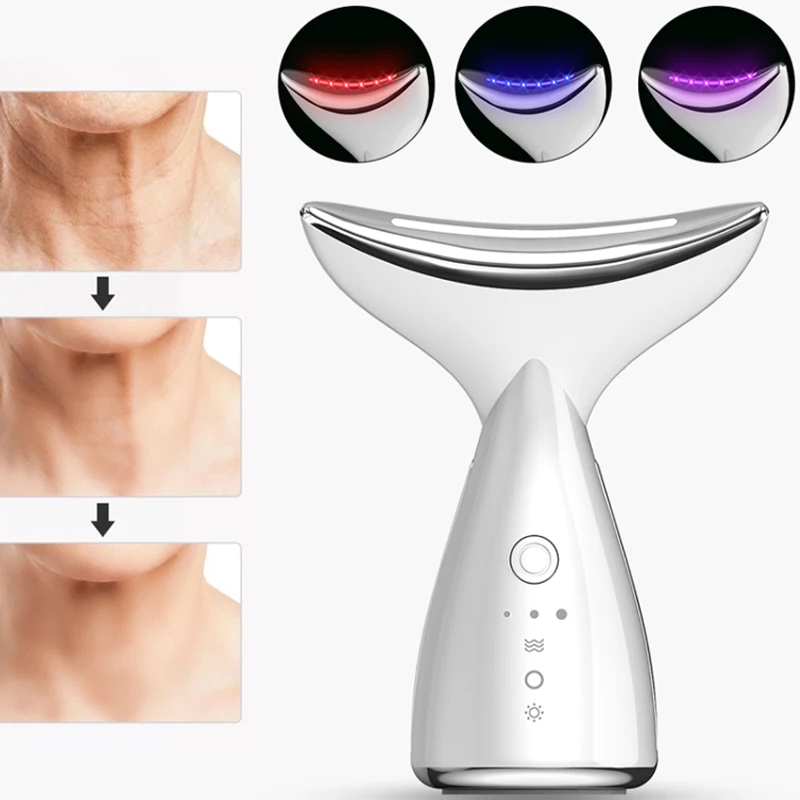 

Neck Lifting and Tighten Massager 3 Colors Led Photon Hot Therapy Wrinkle Removal Beauty Device Reduce Double Chin SkinCare Tool