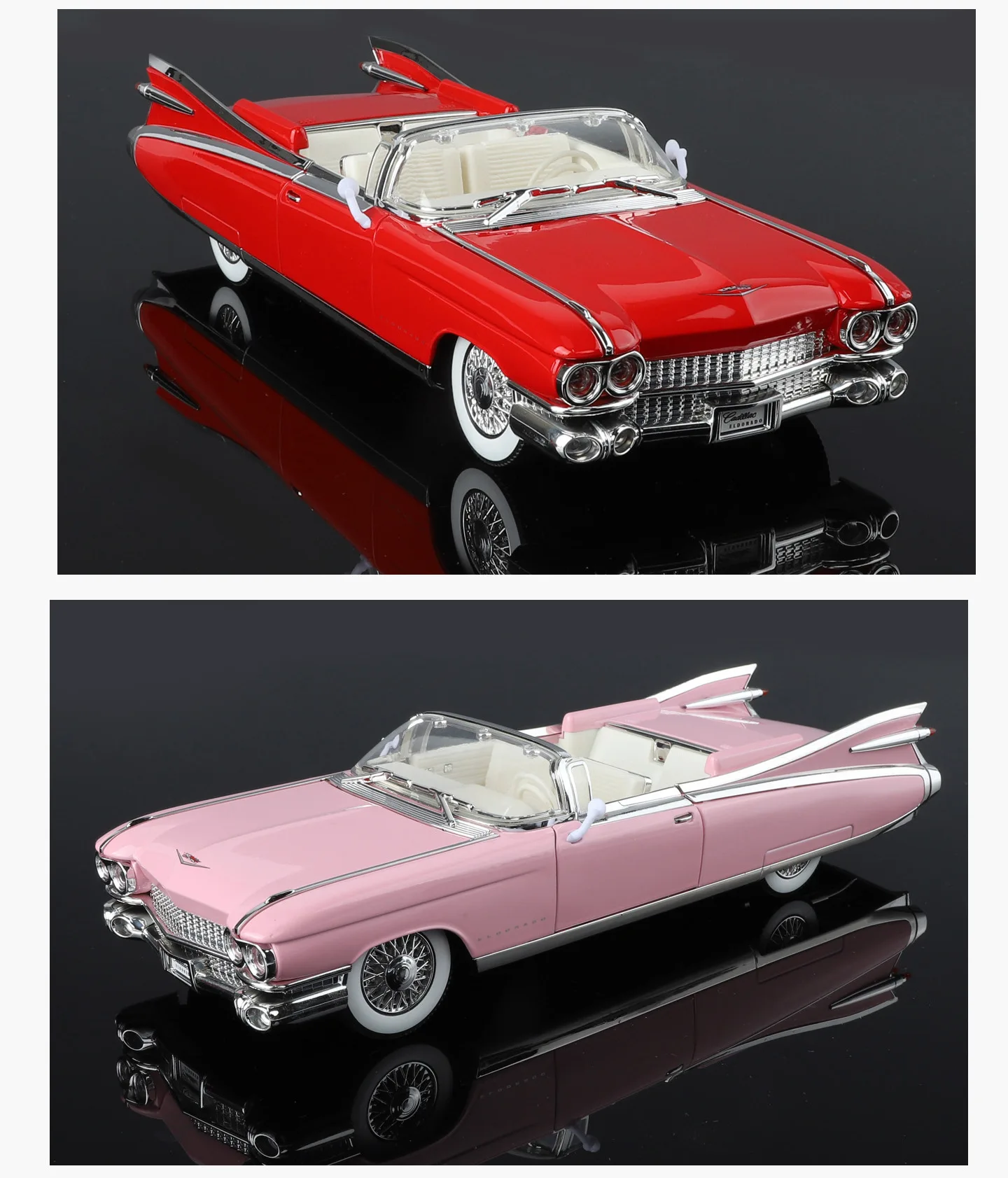 S3fbdd2e5524742b5ab9f495f9fc39d349 1/24 Eldorado Biarritz Series 62 Alloy Sports Car Model Diecast Metal Classic Retro Vehicles Car Model Sound Light Kids Toy Gift