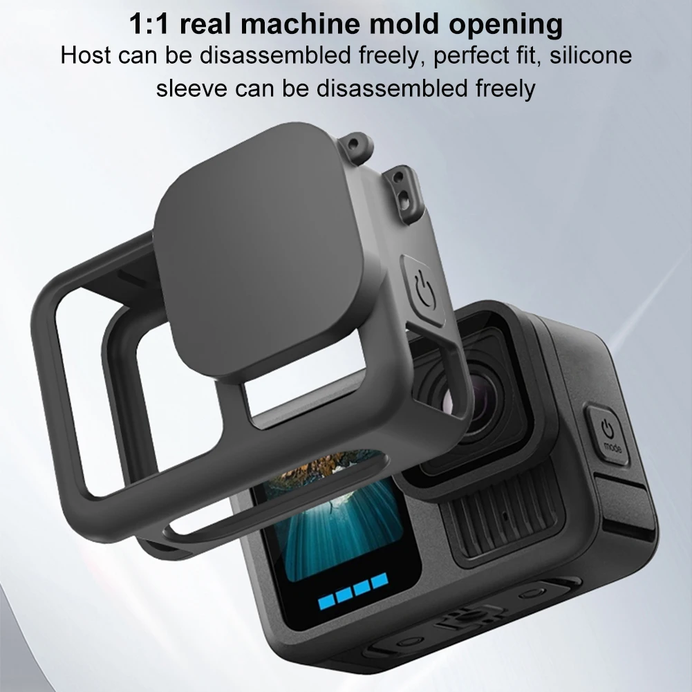 Gros plan sur la protection d'objectif de la coque GoPro 13, avec reflets lumineux.