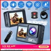 5K 4K60FPS Action Camera 50MP 2" Touch Dual Screen 5X Zoom Wi-Fi EIS 170° DVR Webcam Wireless Mic 30M Waterproof Sport Camera 1