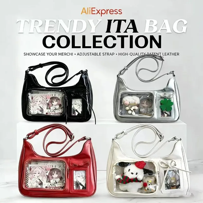 Y2k Harajuku Shoulder Bag Women Korean Transparent Ita Bag School Crossbody Bag Female Japanese Designer Preppy Handbag Purse 6