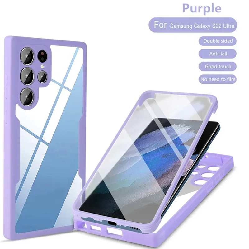 thumbnail image 1 of 360 Full Cover Case For Samsung S24 Ultra S22 Plus S21 S20 S23 FE Coque For Samsung S23 Ultra S24 Screen Protection Phone Cover, 1 of 5