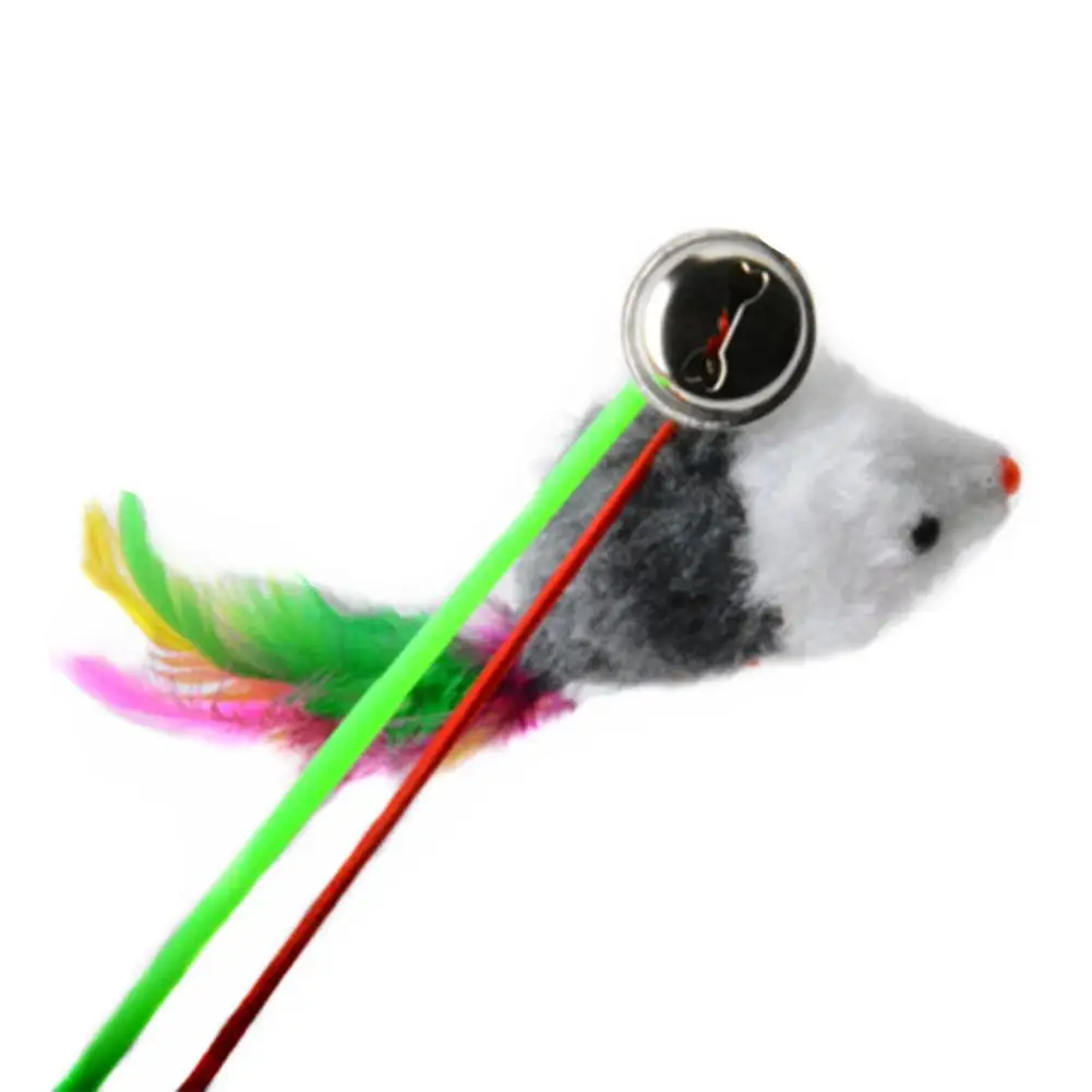 Fishing Rod Type Colorful Mouse Funny Cat Stick Elastic Rope Telescopic Rod Boredom Relief Props Catcher Interactive Toys 