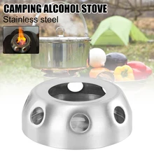 

Silver Camping Stove Portable Stainless Steel Mini Alcohol Stove Camping Alcohol Burner Stand Outdoor Travel Hiking Backpacking