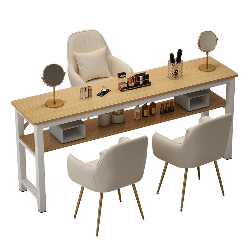 Manicure Makeup Wood Nail Tables Professional Modern Desk Simple Nail Tables Living Room Mesa Manicura Salon Furniture MR50NT