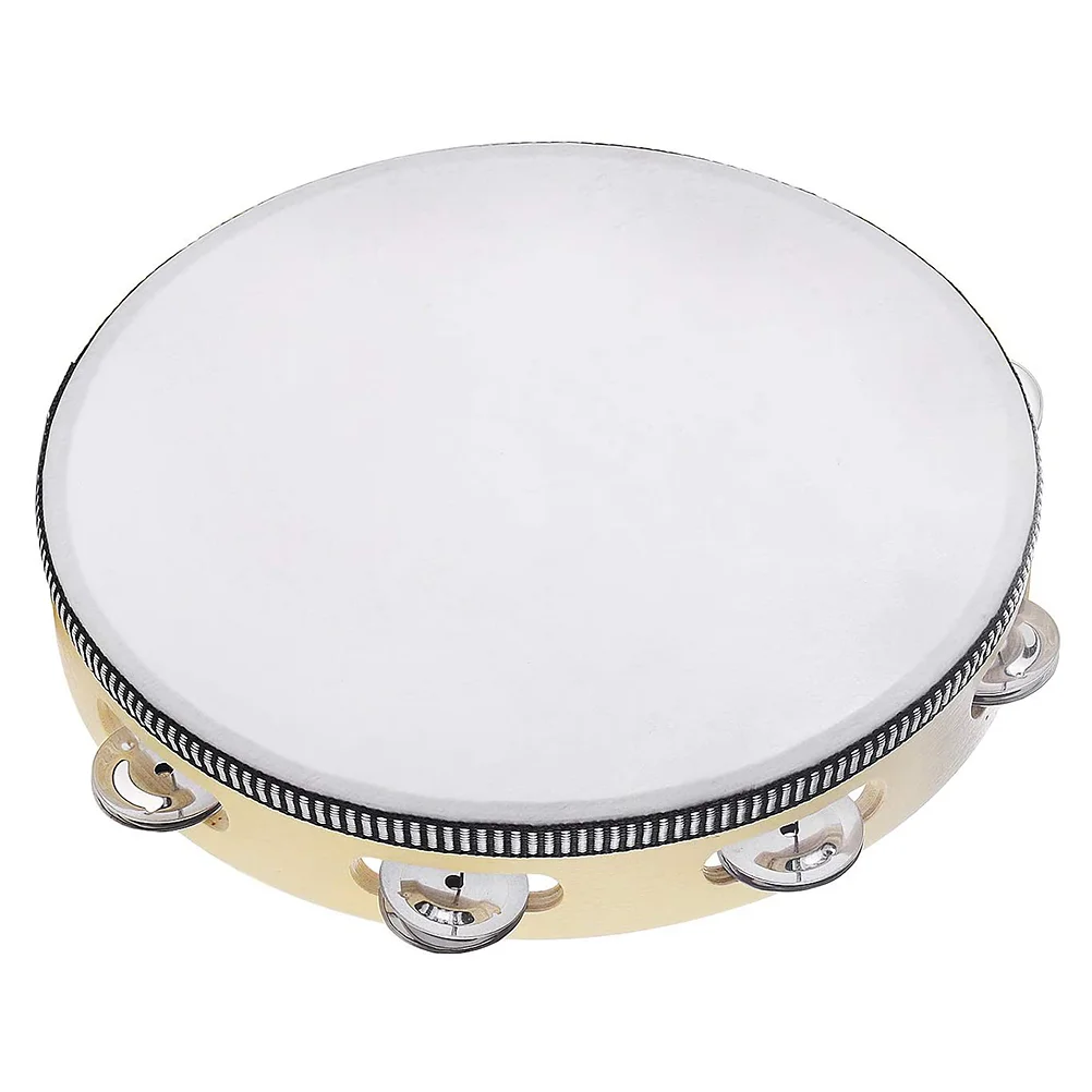 

Tambourine 10 Inch Hand Held Drum Bell Metal Jingles Instrument Educational for Birthday Wedding KTV Party Children Kids Games