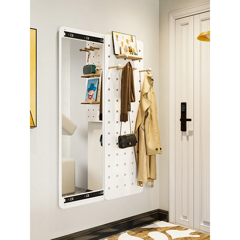 Pegboard Wall Mirror With Coat Hooks Pegboard Full Length Mirror